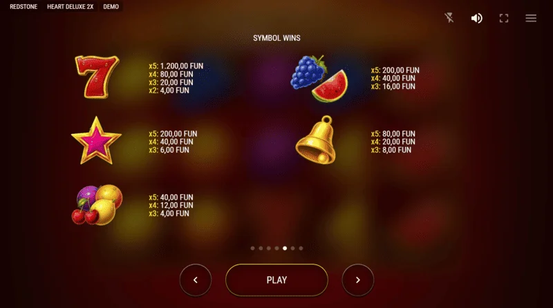 Heart Deluxe 2x – išmokėjimų lentelė su besiplečiančia laukine širdimi
